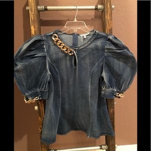 Puff Sleeve Denim Top NEW